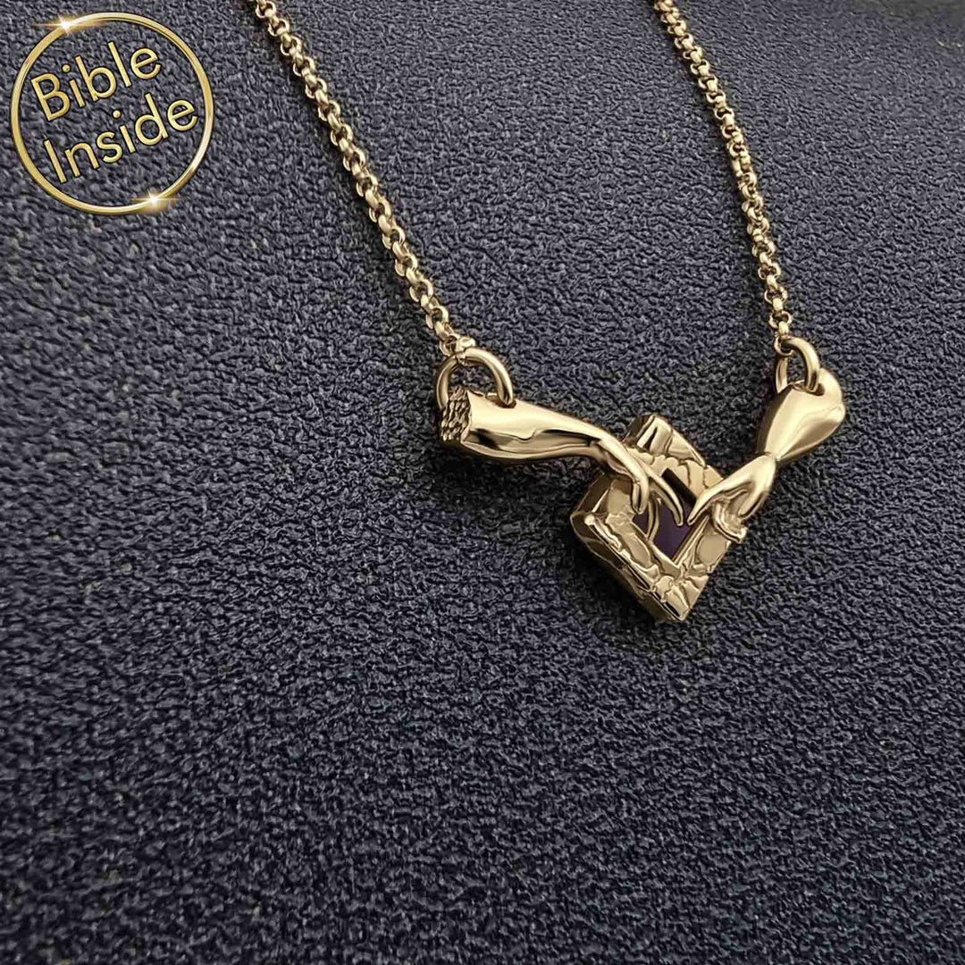 Holy Bible Necklace - The Creation of Adam with nano Bible - Nano Jewelry