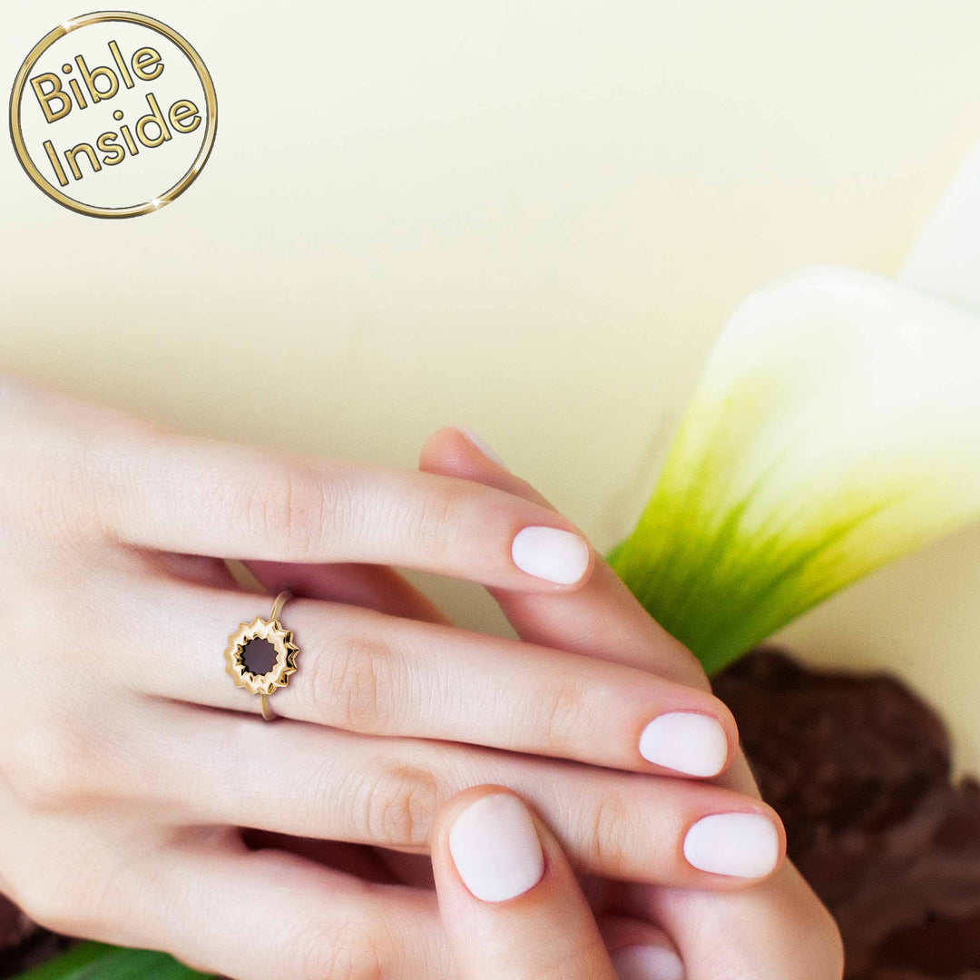 14K Gold Ring With Bible Verses On Them With The Complete New Testament - My Nano Jewelry