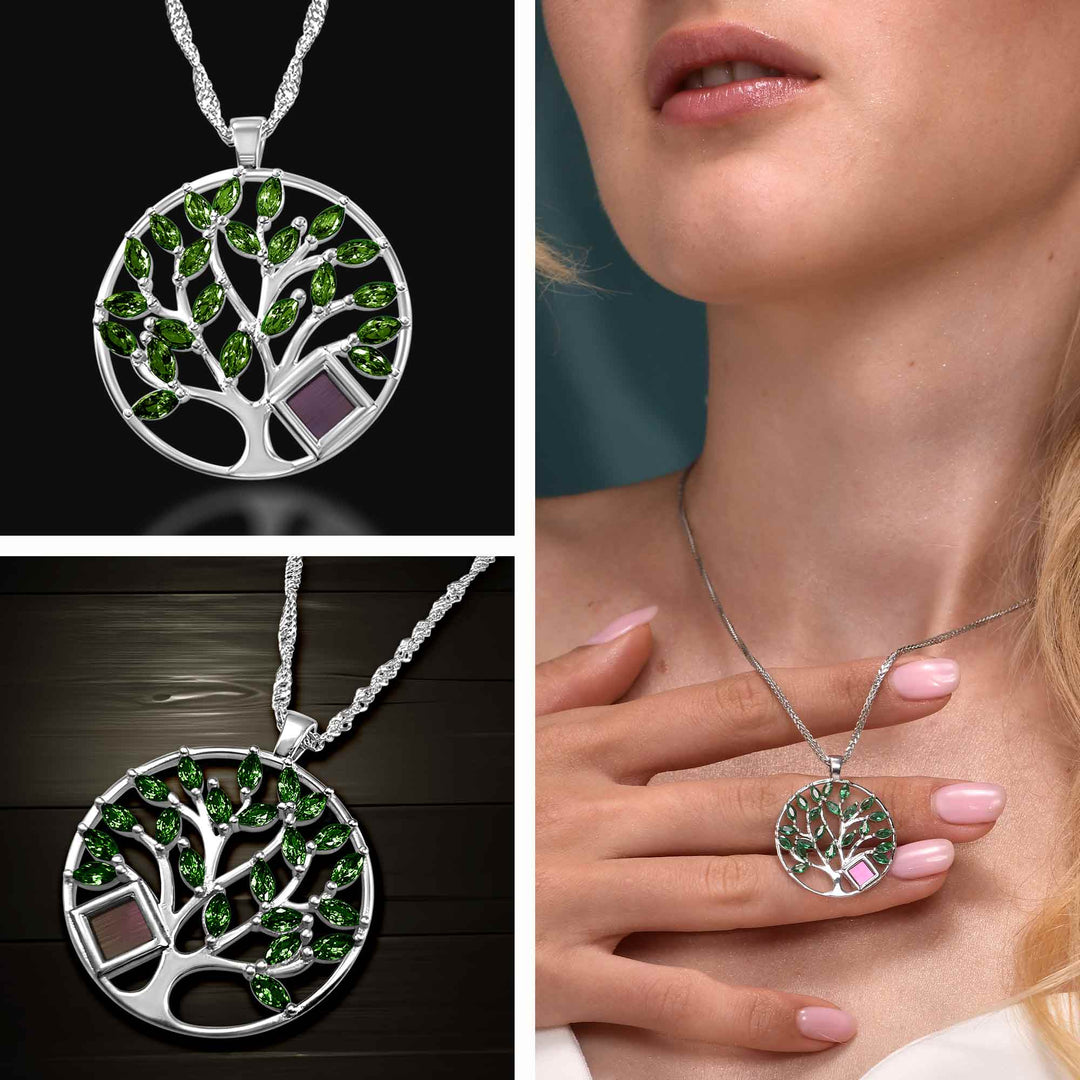Silver Necklace Tree Of Life With The Nano Bible - My Nano Jewelry