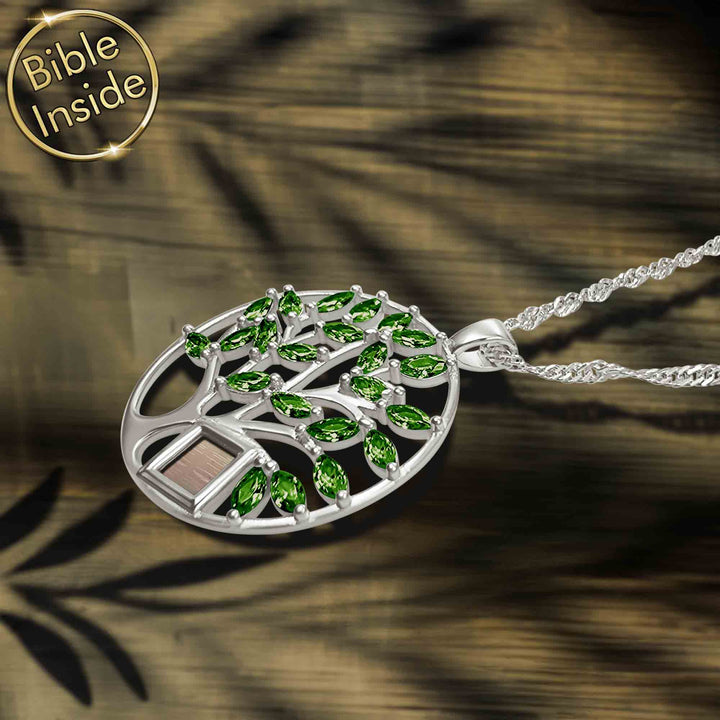 Silver Tree Necklace With The Nano Bible - My Nano Jewelry