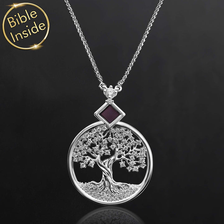 Tree Of Life Necklaces Sterling Silver - The Complete New Testament Engraved - My Nano Jewelry