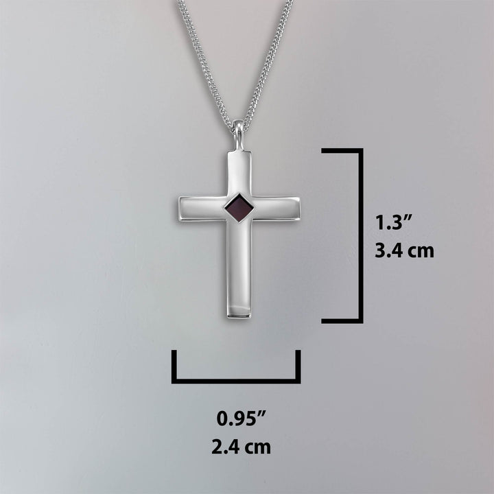 Bible on jewelry featuring classic cross charm in sterling silver