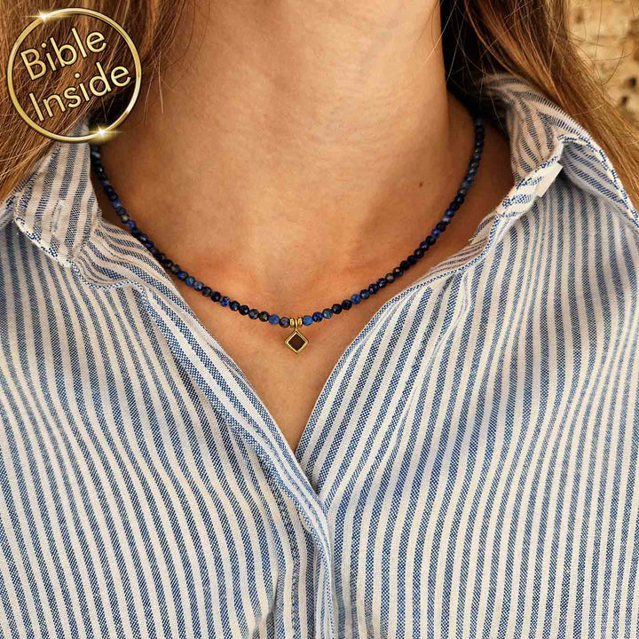 Stainless steel Bible necklaces with scripture chip – unique gift for women