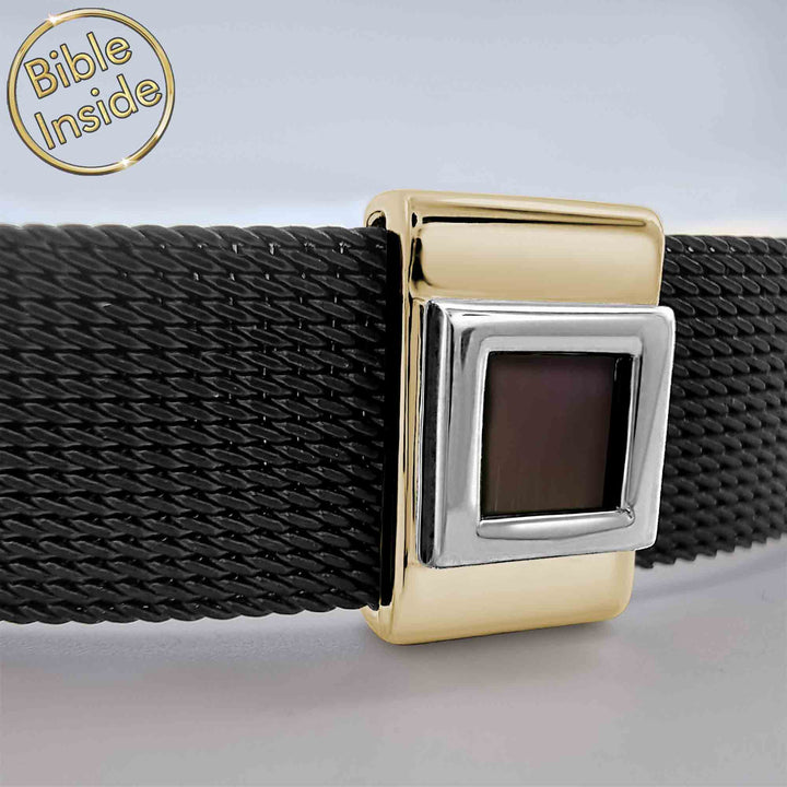 Stainless steel Knox bracelet with microscopic Bible technology for men