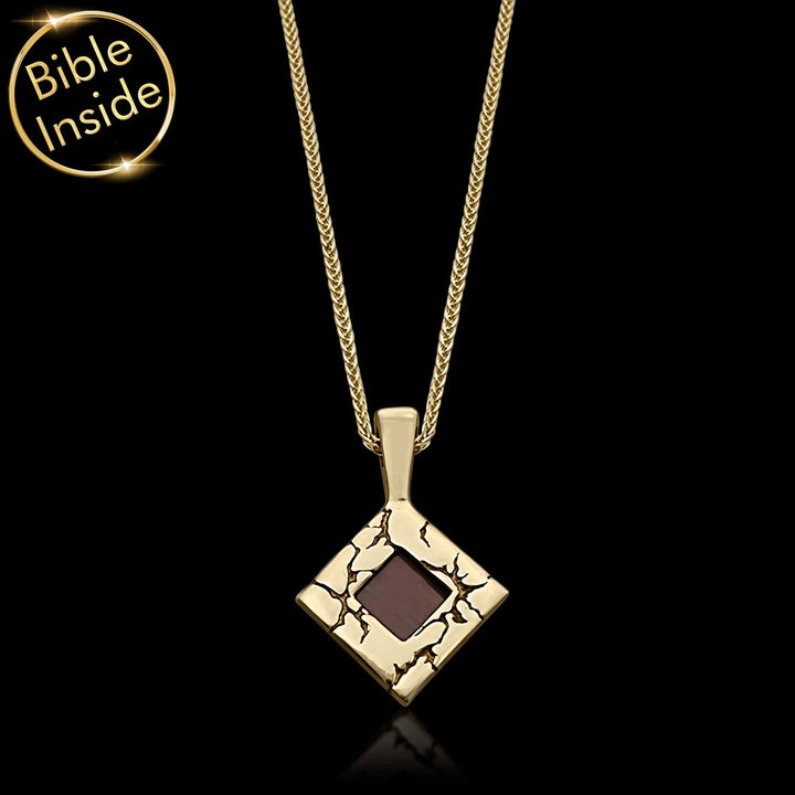 Gold Christian Christmas gift with rhombus lightning – My Nano Jewelry