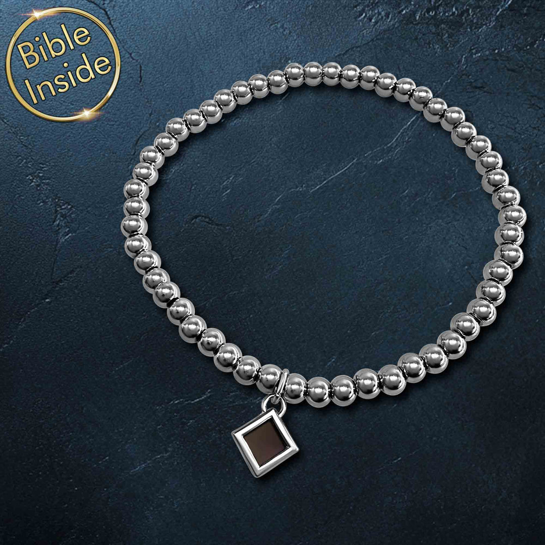 Women's biblical jewelry bracelet featuring New Testament microchip