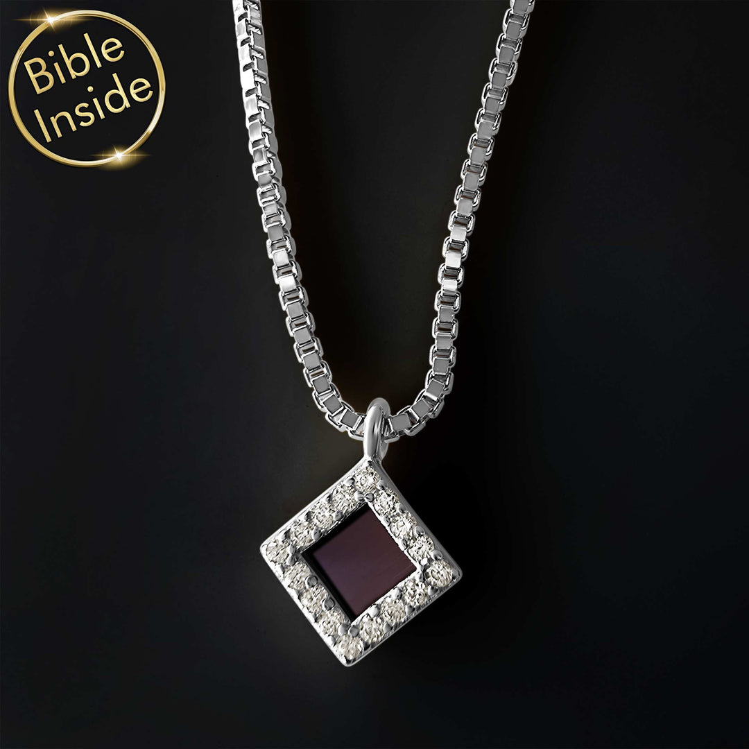 Rhombus Bible verse on jewelry with state-of-the-art nano technology – faith accessory