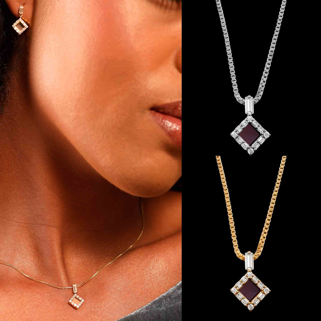 Jewelry for women - rhombus nano Bible pendant in gold Christian necklace