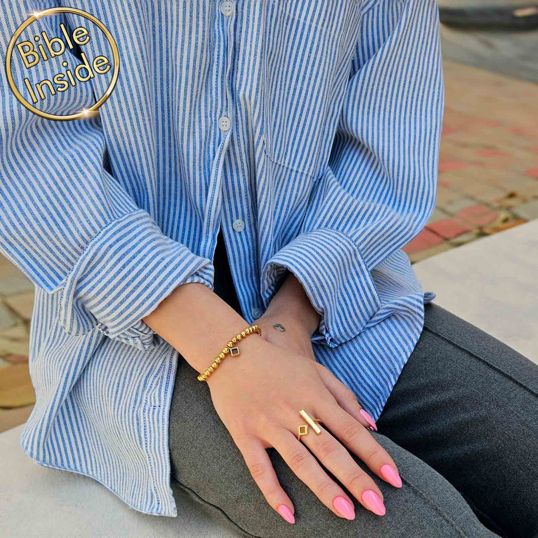 Nano Bible jewelry bracelet with elegant bubble beads, water resistant