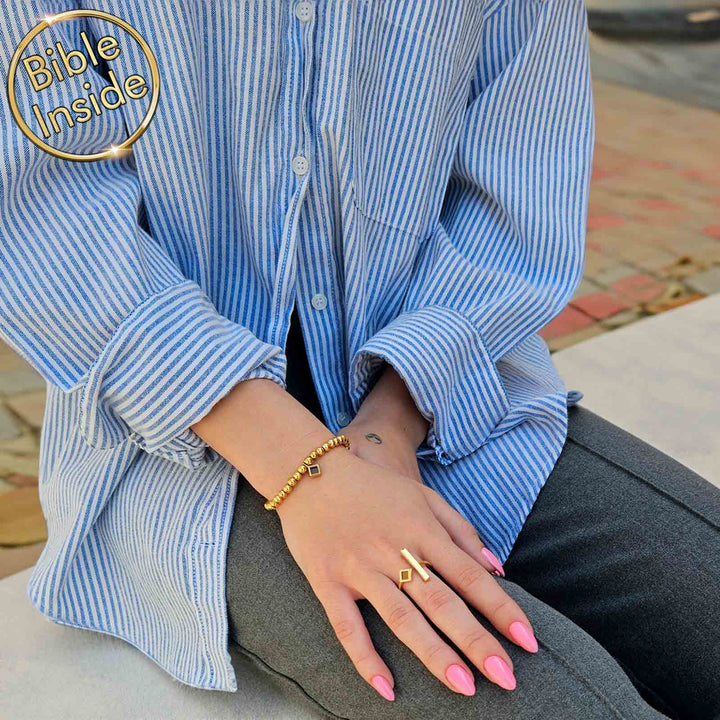 Nano Bible jewelry bracelet with elegant bubble beads, water resistant