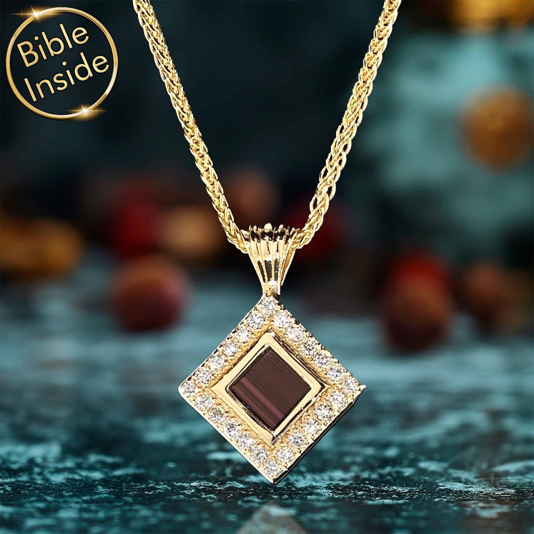 Women's jewelry Elizabeth pendant with micro Bible chip technology