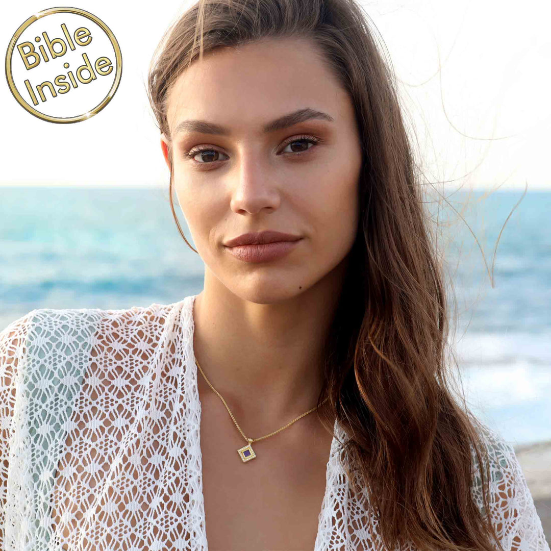 Women's dainty jewelry Elizabeth pendant with Scripture inside