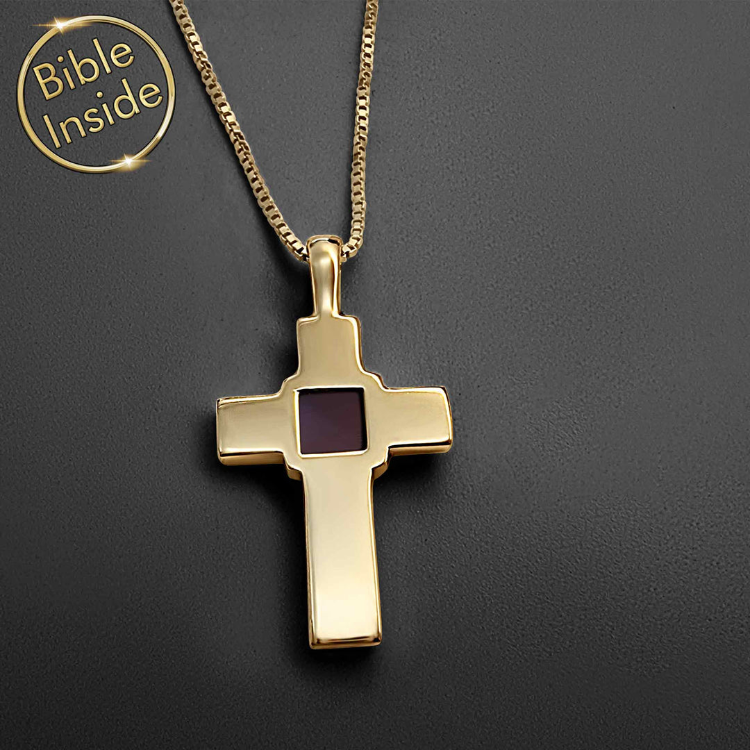 christian cross necklace with nano bible - Nano Jewelry