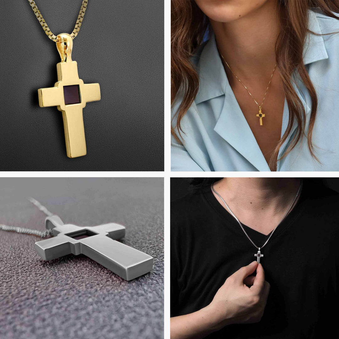 Bible On Jewelry: Simple Cross Necklace With Nano Bible - My Nano Jewelry