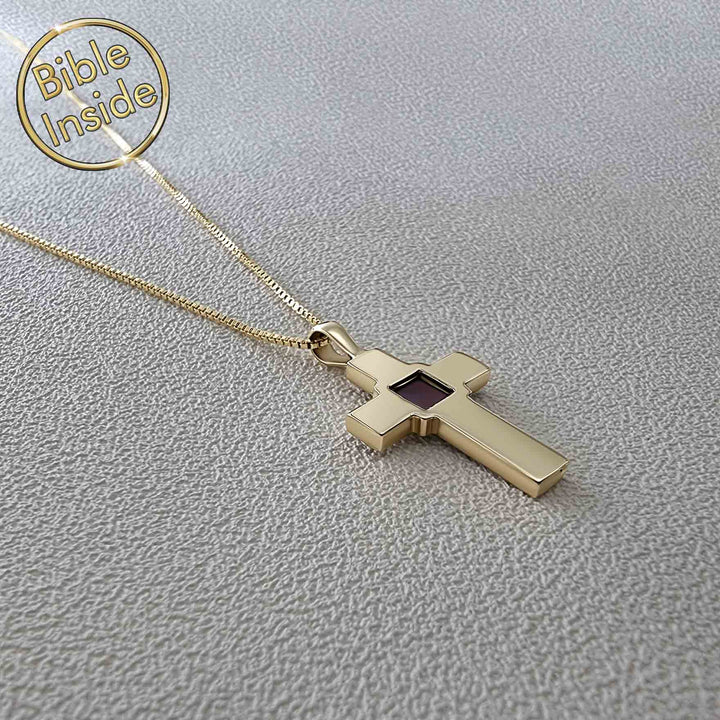 Nano Bible Cross: Simple Cross Necklace With Nano Bible - My Nano Jewelry