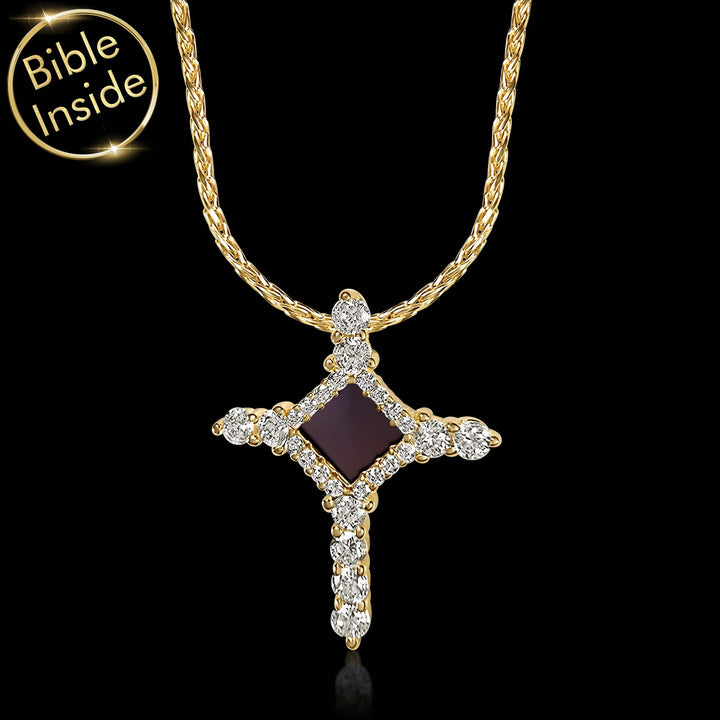 Christianity Jewelry Necklace: Cross With Nano Bible - My Nano Jewelry