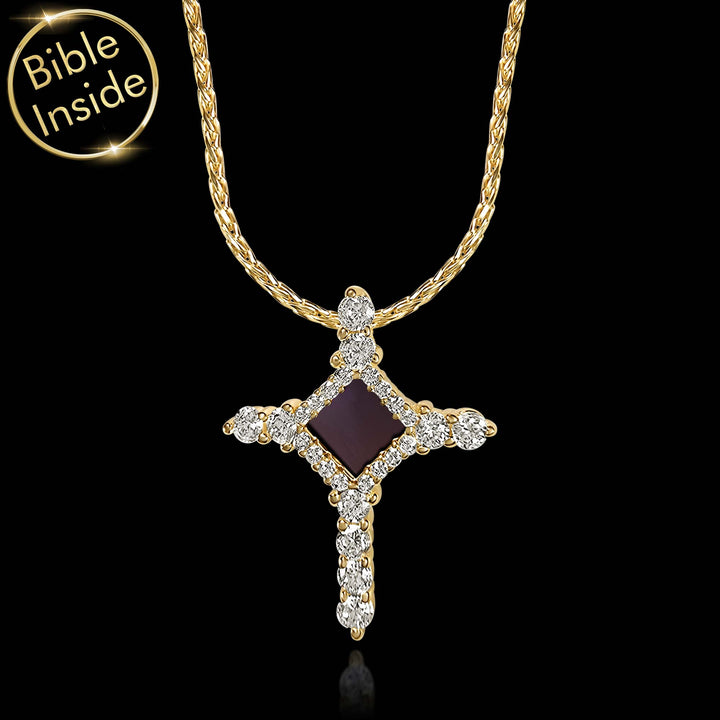 Christianity Jewelry Necklace: Cross With Nano Bible - My Nano Jewelry