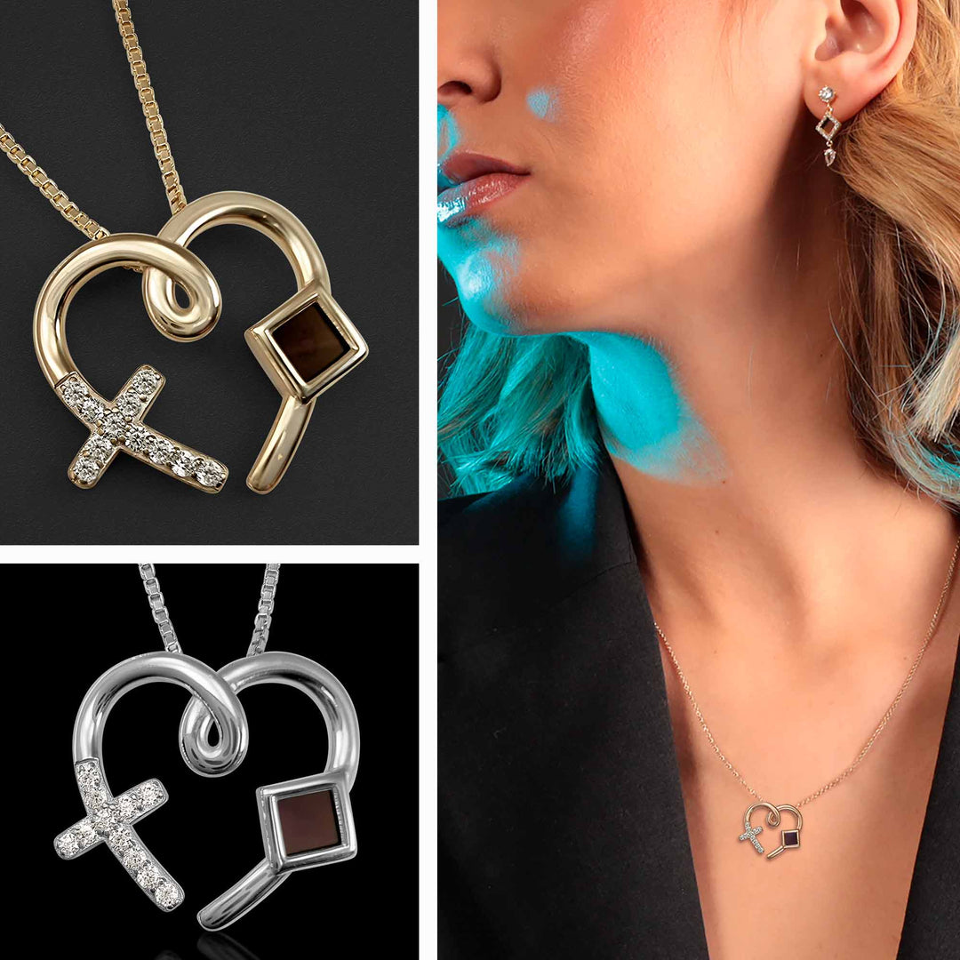 Christmas Gifts For Christians: Heart Necklace With Cross - My Nano Jewelry