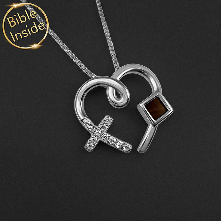 Christian Present Ideas: Heart Necklace With Cross - My Nano Jewelry