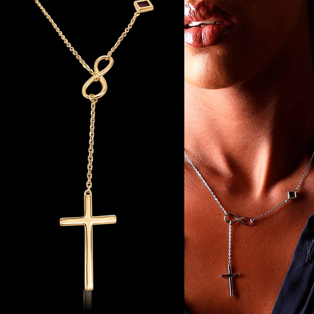 Infinity Cross Necklace With Miniature Bible - My Nano Jewelry