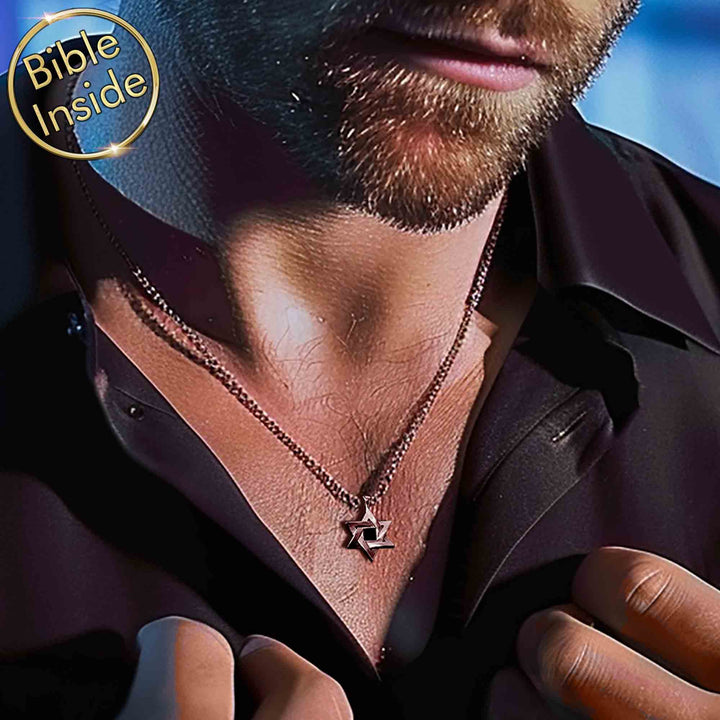 Men'S Star Of David Necklace With The Nano Bible - My Nano Jewelry