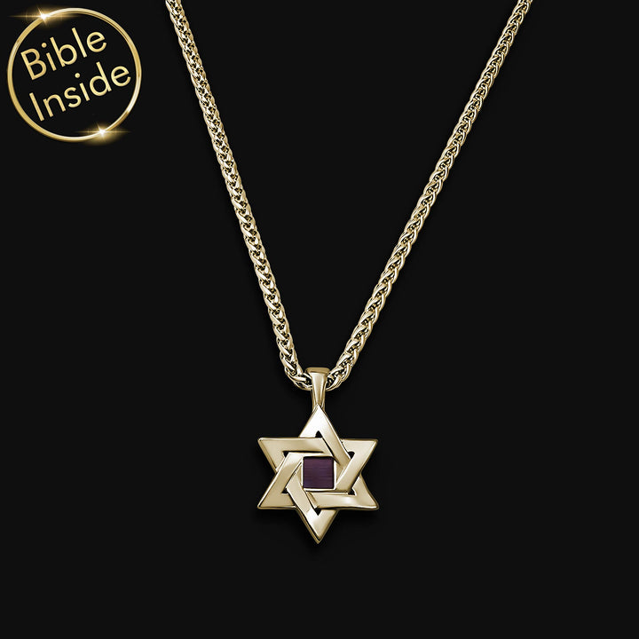 Jewish Star Necklace With The Nano Bible - My Nano Jewelry