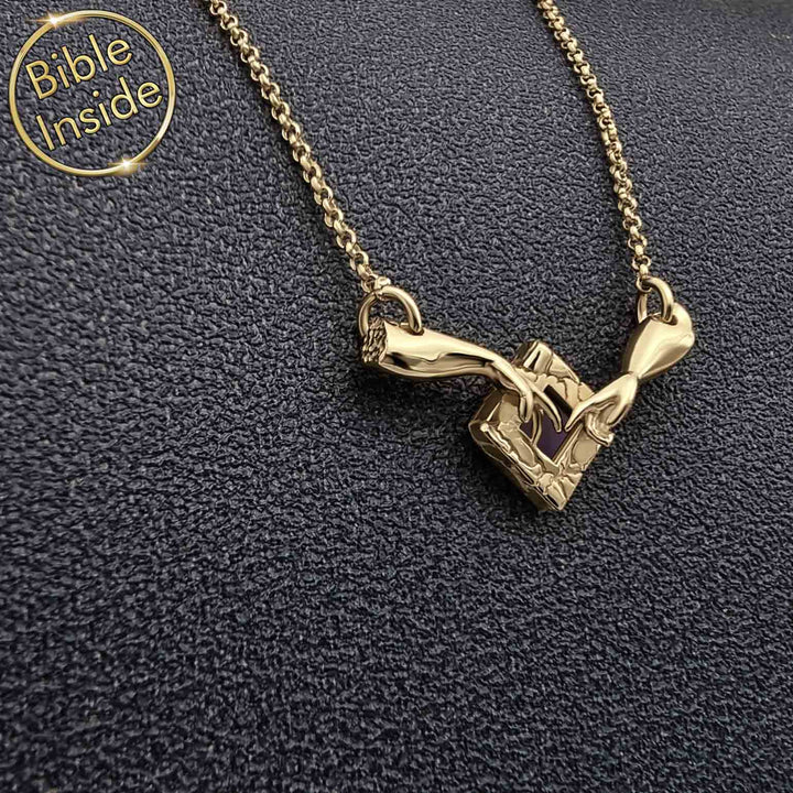 Holy Bible Necklace - The Creation of Adam with nano Bible - Nano Jewelry
