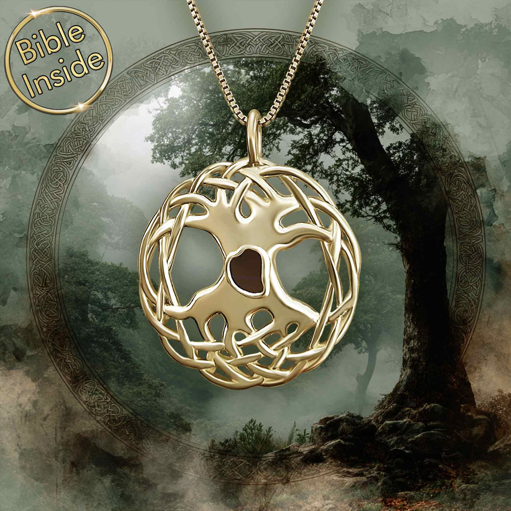 Celtic Tree Of Life Necklace With Nano Bible - My Nano Jewelry