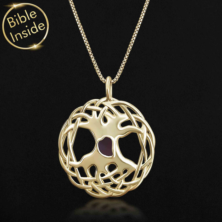 Celtic Tree Pendant With Nano Bible - My Nano Jewelry