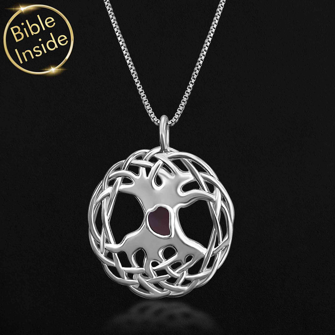 Tree Of Life Silver With Nano Bible - My Nano Jewelry