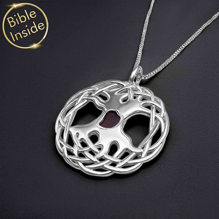 Sterling Silver Tree Of Life Charm With Nano Bible - My Nano Jewelry