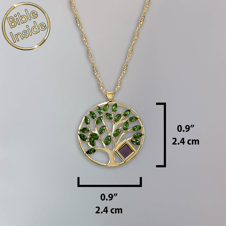 Tree Of Life Pendant Necklace With The Nano Bible - My Nano Jewelry
