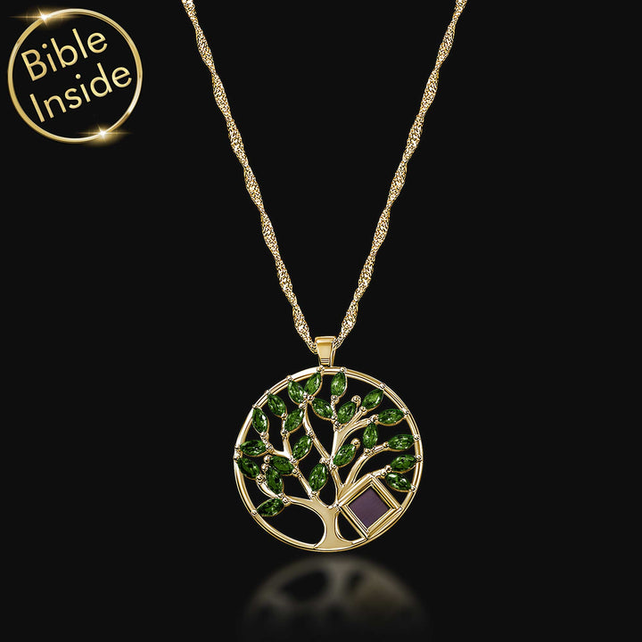 Necklace With Tree Pendant With The Nano Bible - My Nano Jewelry