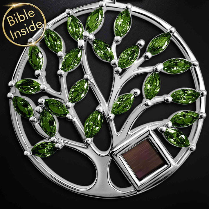 Silver Tree Pendant With The Nano Bible - My Nano Jewelry