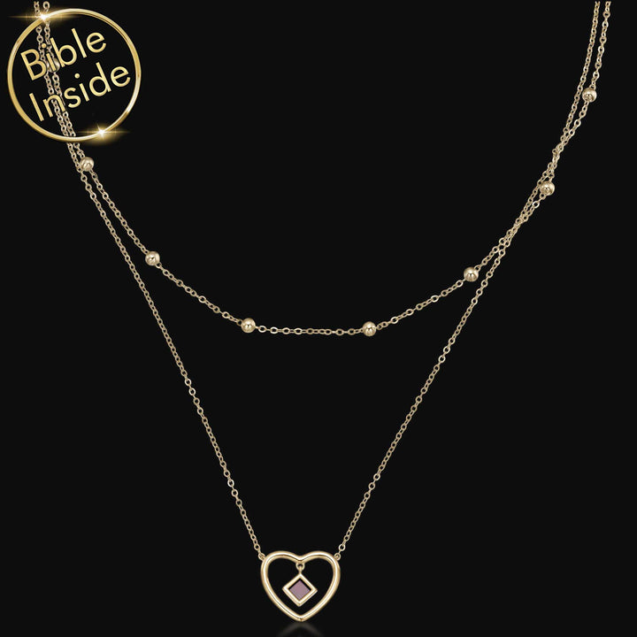 Gold Heart Necklace For Women With The Nano Bible - My Nano Jewelry