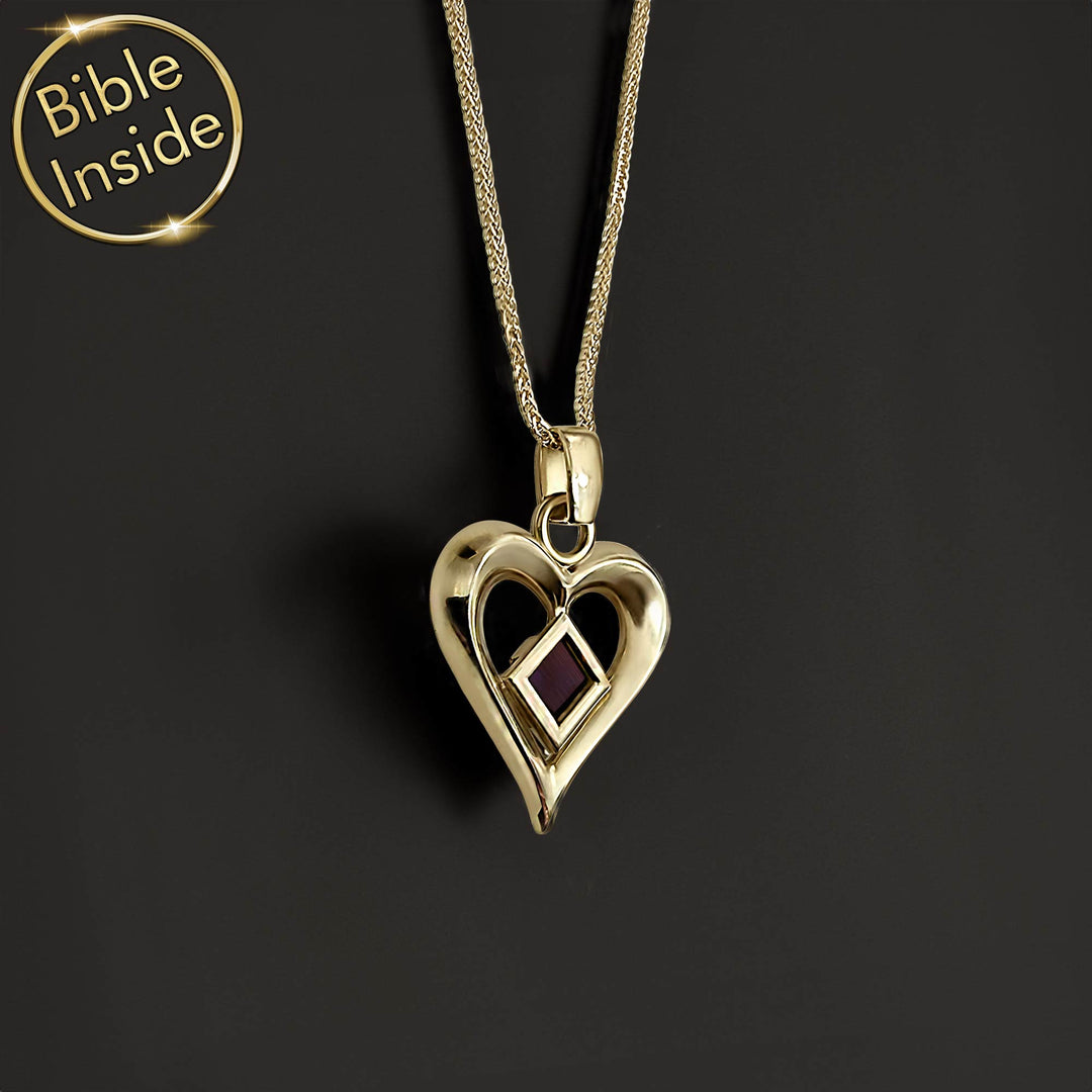 Unique Heart Necklaces With Micro Bible - My Nano Jewelry