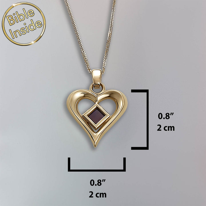 Christian Pendant Heart With Micro Bible - My Nano Jewelry