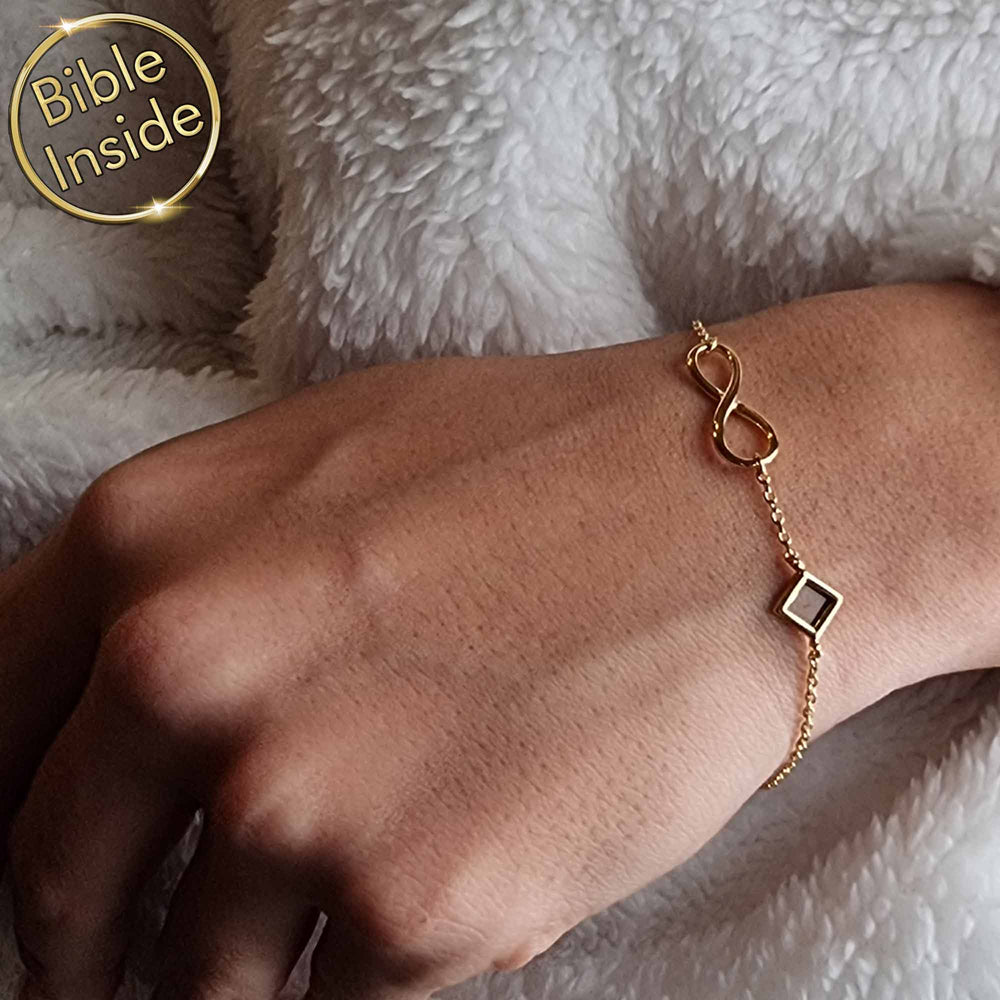 Bible Gifts For Her - Infinity Bracelet With Nano Bible - My Nano Jewelry