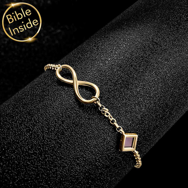 Bible Scripture Gifts - Infinity Bracelet With Nano Bible - My Nano Jewelry