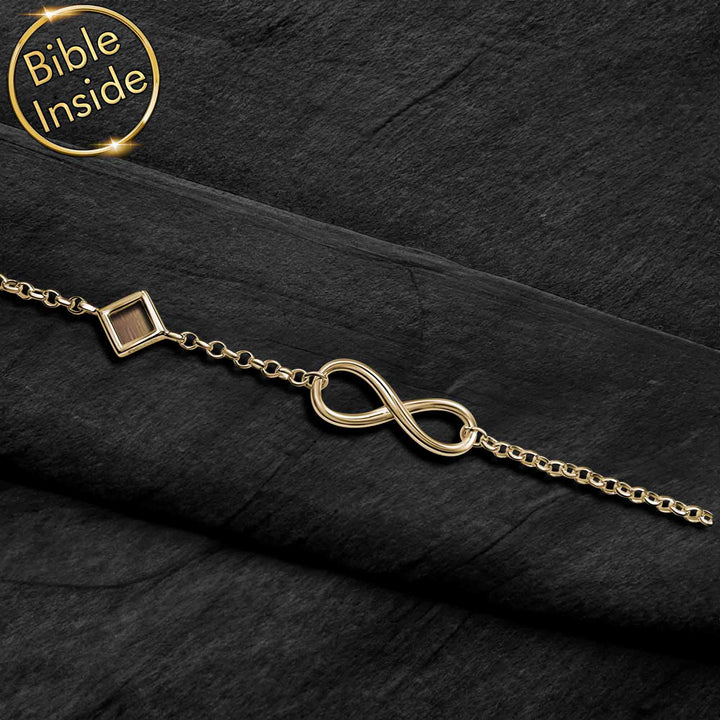 Biblical Gift Ideas - Infinity Bracelet With Nano Bible - My Nano Jewelry