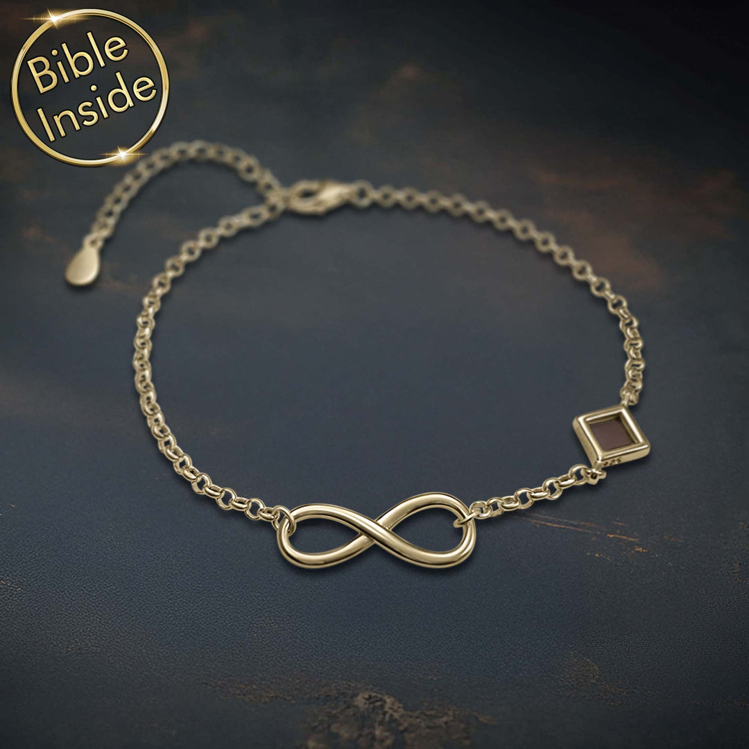 Bible Verse Gifts - Infinity Bracelet With Nano Bible - My Nano Jewelry