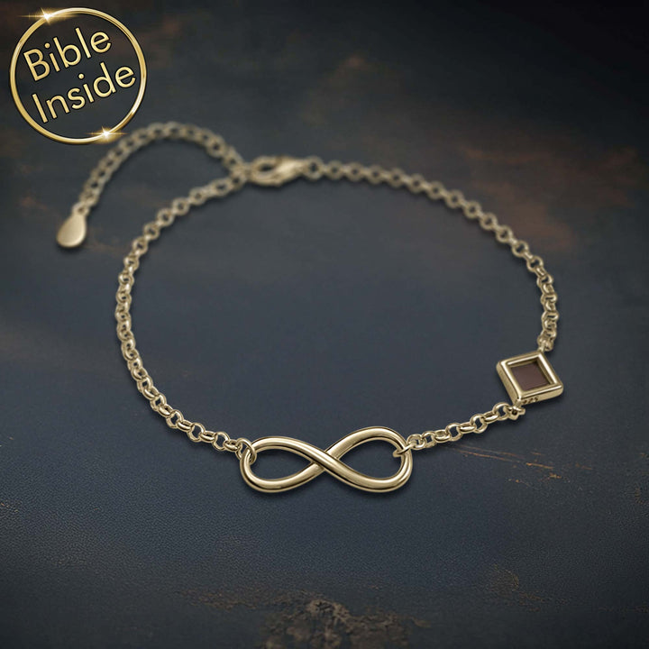 Bible Verse Gifts - Infinity Bracelet With Nano Bible - My Nano Jewelry