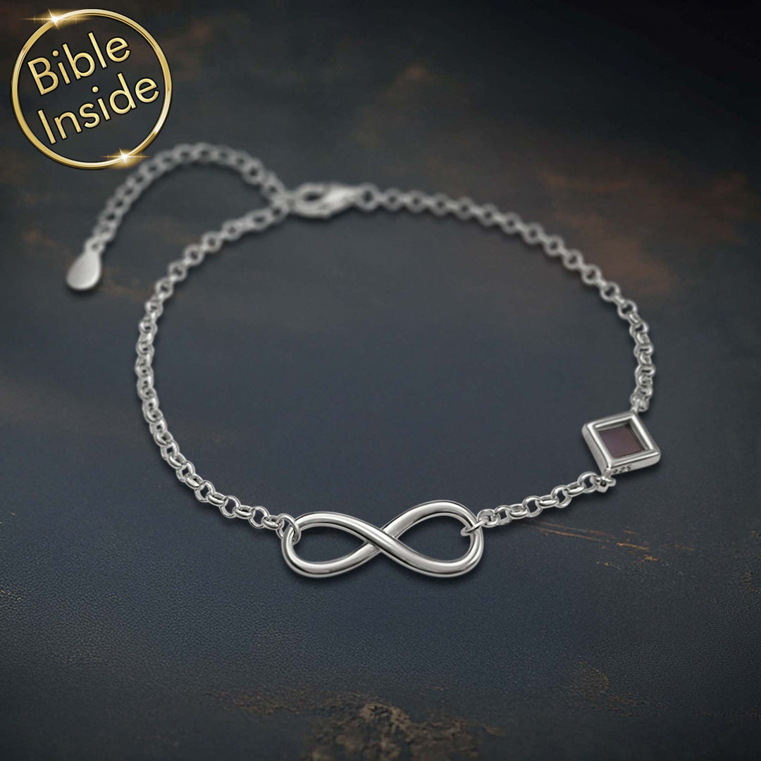 Bible Related Gifts - Infinity Bracelet With Nano Bible - My Nano Jewelry