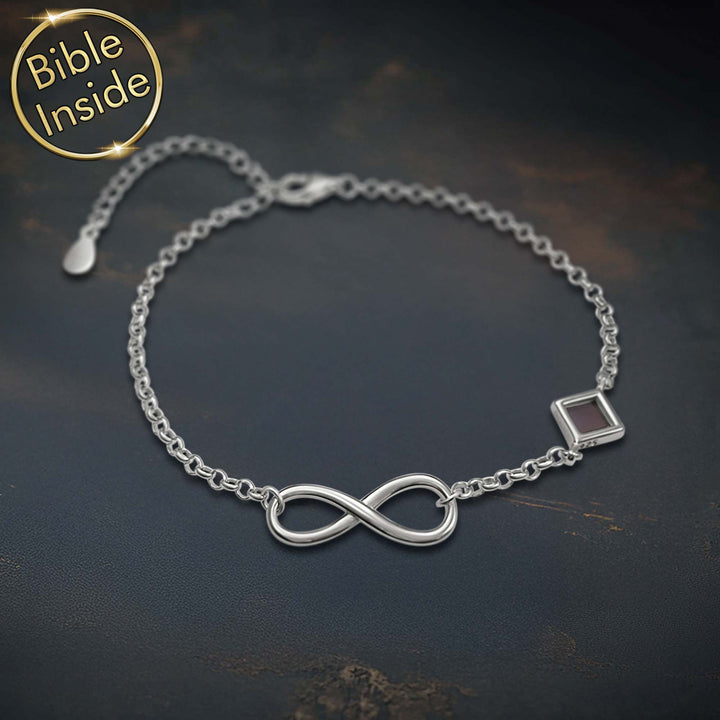 Bible Related Gifts - Infinity Bracelet With Nano Bible - My Nano Jewelry