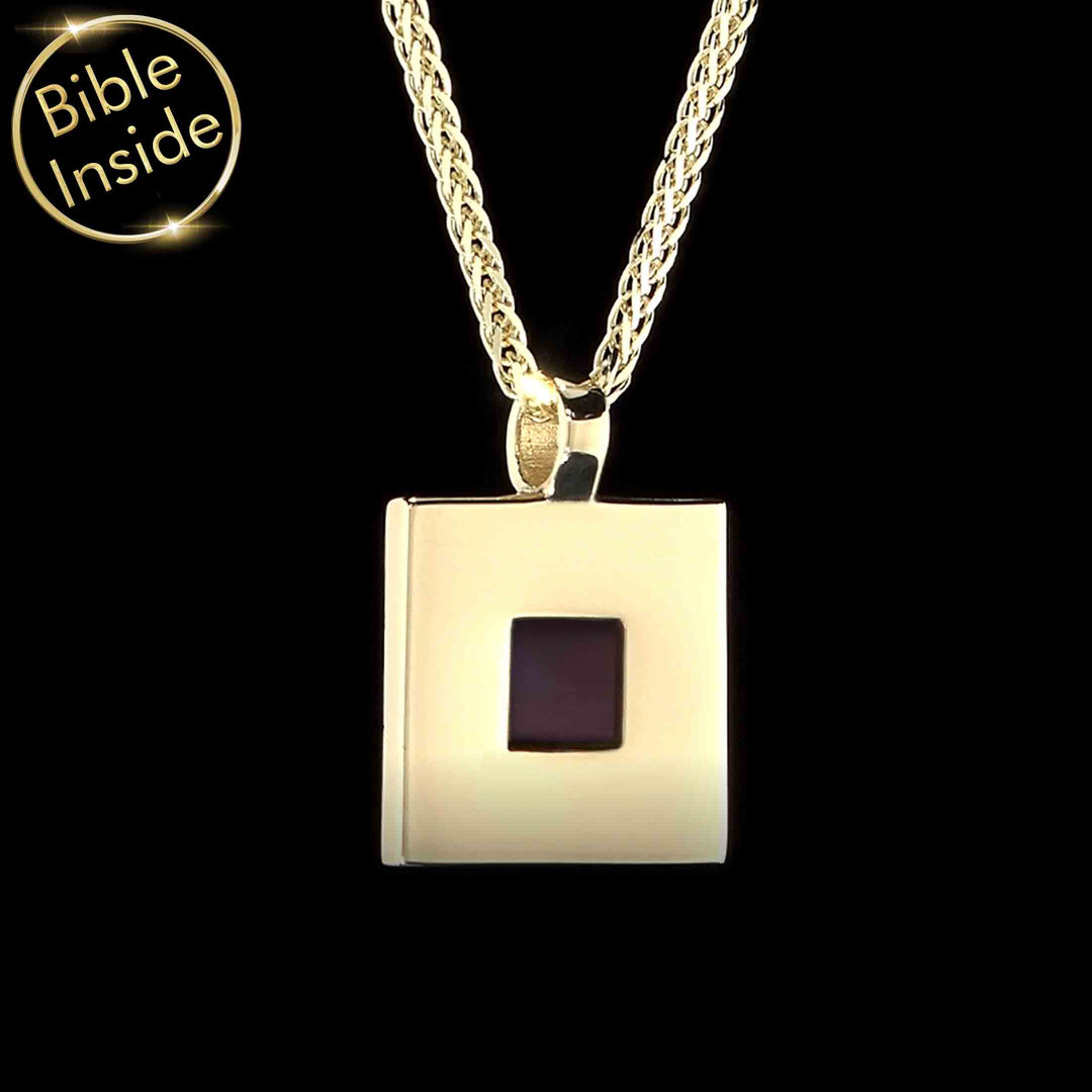 Bible Gold Pendant With Nano Bible - Nano Jewelry