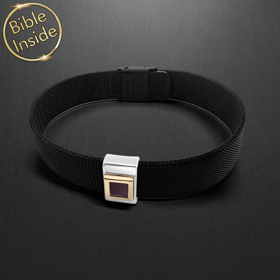 Christmas Christian Gifts: Mens Bracelet With Nano Bible - My Nano Jewelry