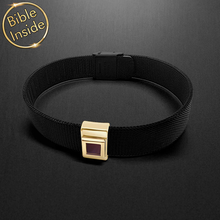 Christmas Christian Gift: Mens Bracelet With Nano Bible - My Nano Jewelry