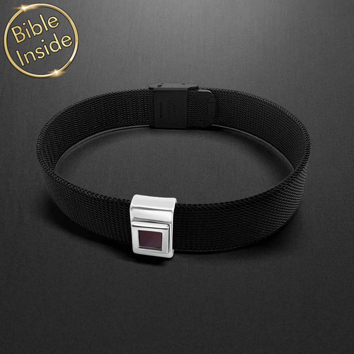 Xmas Gift For Christians: Mens Bracelet With Nano Bible - My Nano Jewelry