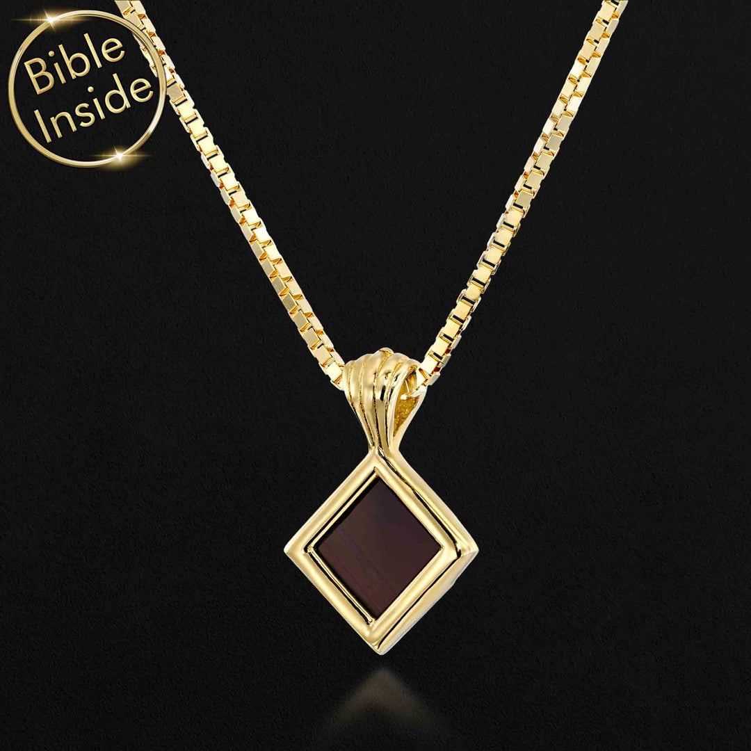 Bible On Jewelry 14k Gold Necklace Display - My Nano Jewelry