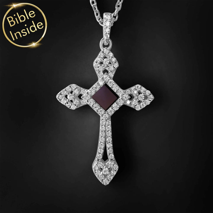 Women's Cross Pendant With The Entire Bible - My Nano Jewelry